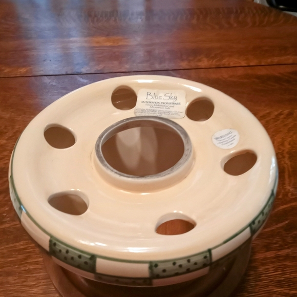 Blue Sky Authentic Stoneware Candle Holder Cottagecore Country Decor - Picture 5 of 7